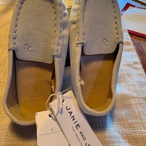 Janie and Jack Cream Suede Moccasin Shoes